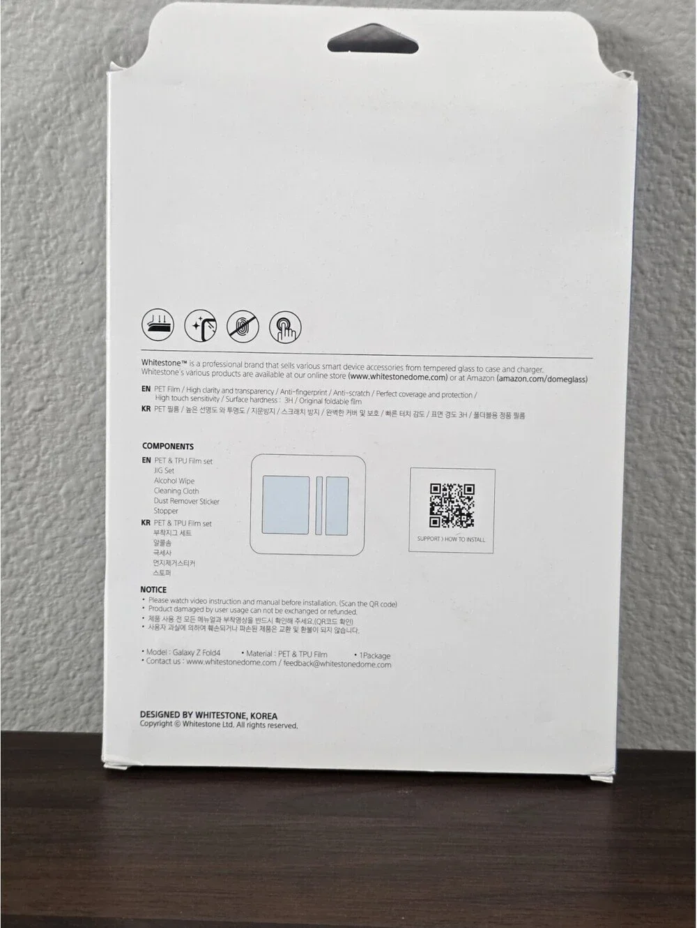 Whitestone GEN Film Screen Protector for Galaxy Z Fold 4 HD Clear Scratch Res...